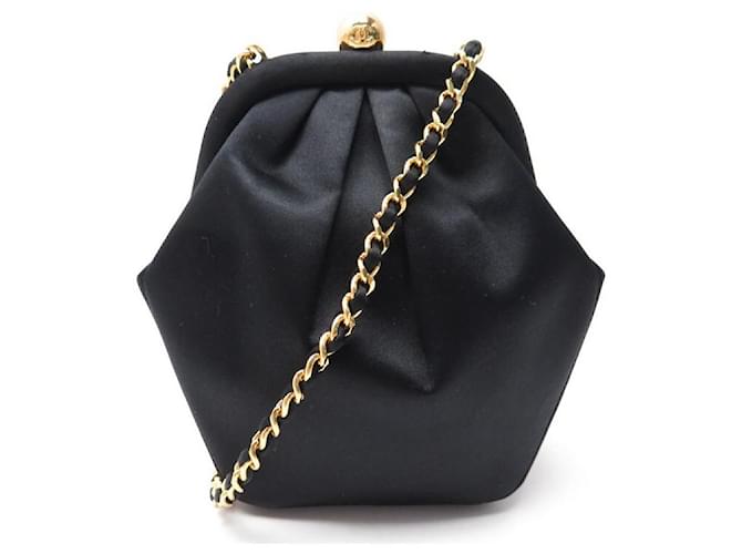 Chanel Purse Pochette Vintage Chanel Chanel Black Cambon Ligne
