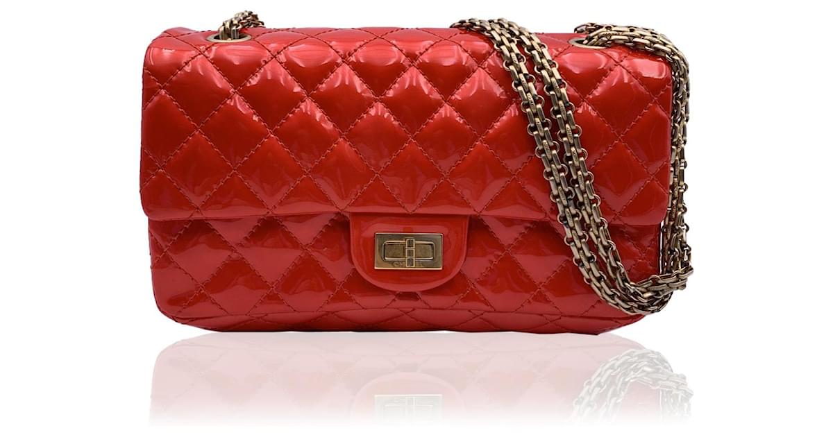 Chanel Red Calfskin 2.55 Reissue Flap Bag- 227 size at 1stDibs