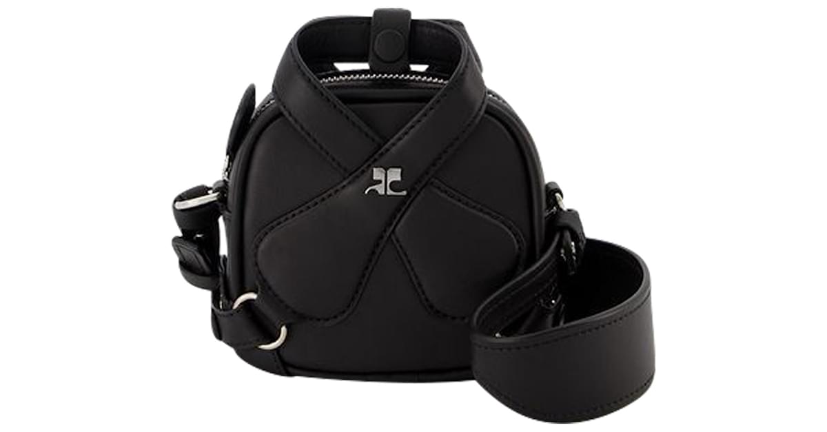 Courreges Mini X Loop Bag in Black Leather ref.665005 - Joli Closet