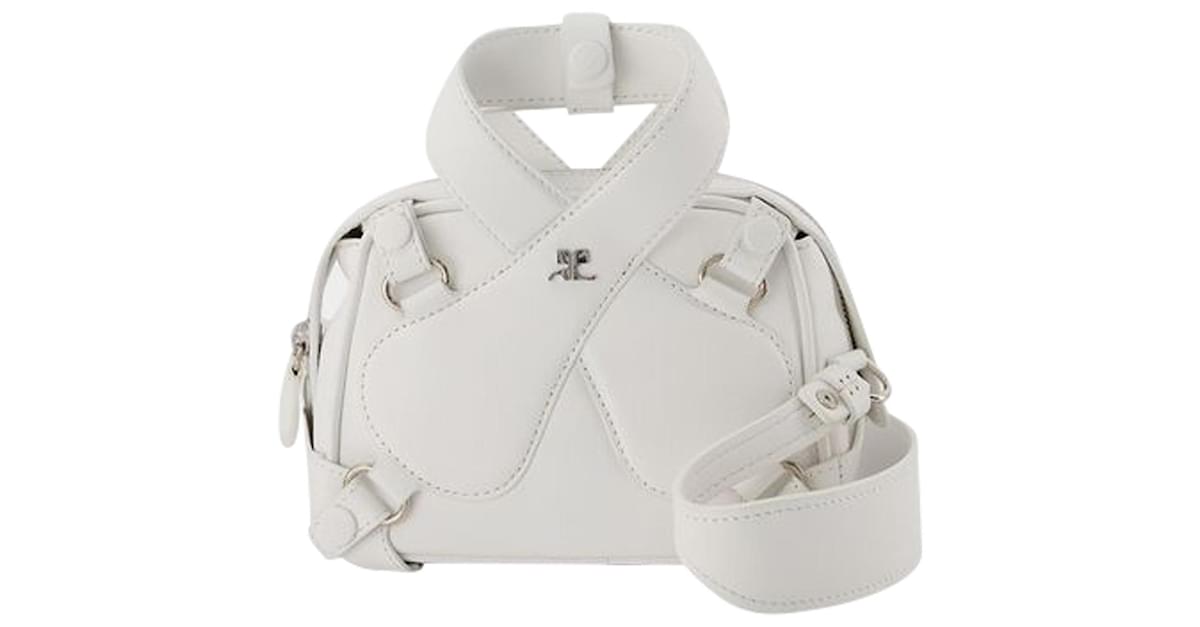 X Loop Baguette Bag in White Leather
