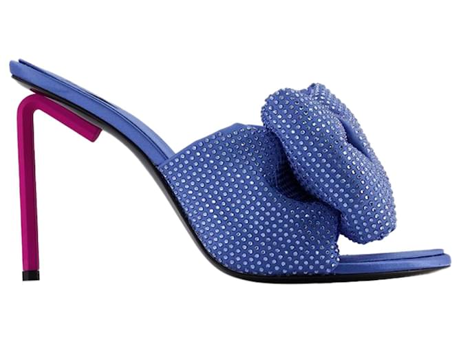 【関税込み】Allen Bow Strass Pop Mules in Blue/Pink Off-White Allen Bow Strass Pop Mules in Blue/Pink | ShopSimon