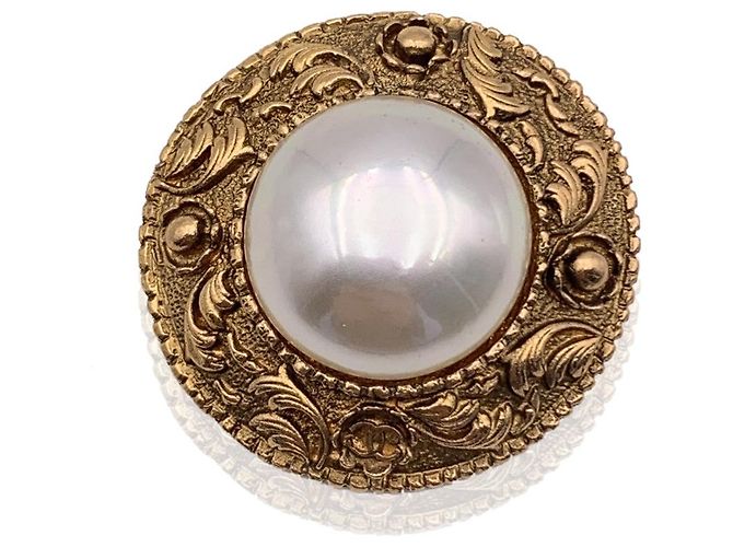 Broche Vintage Carrée En Métal Doré - Fabriqué En France, Occasion (état à Vérifier)