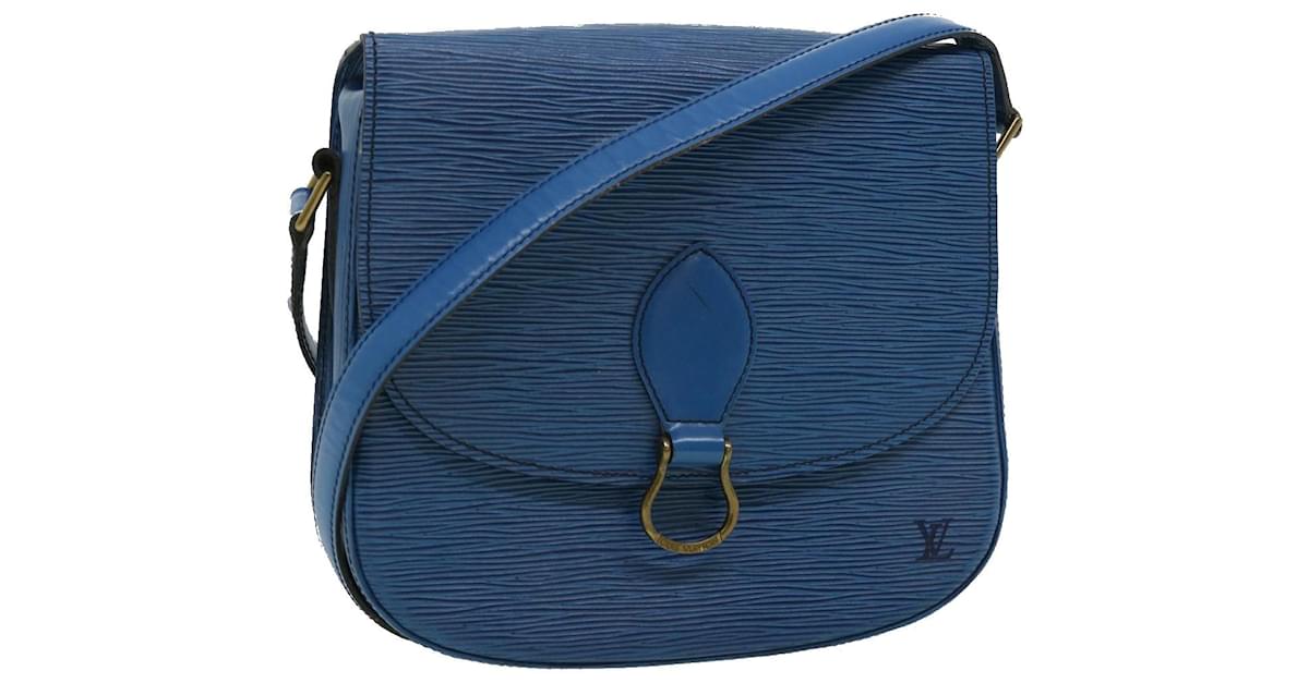 LOUIS VUITTON Epi Saint Cloud GM Shoulder Bag Blue M52195 LV Auth