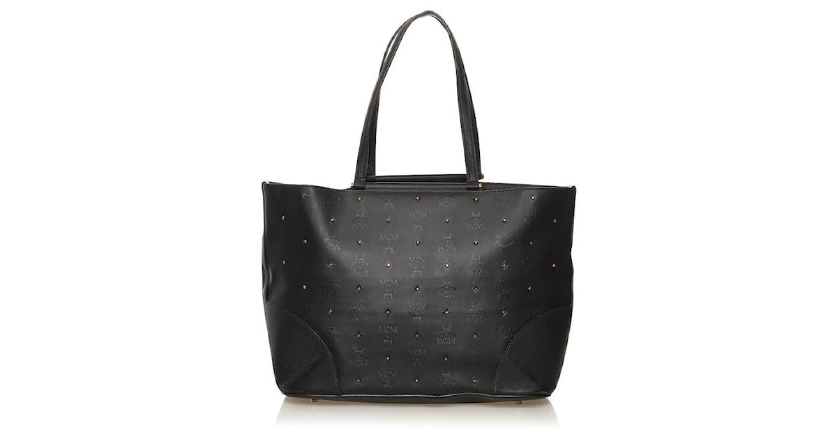 Black mcm tote online