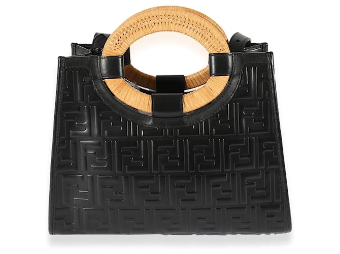Fendi Black Leather Small Ff Runway 1974 Tote Joli Closet