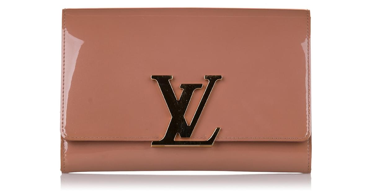 Louis Vuitton Rose Velours Vernis Leather Louise Clutch Bag