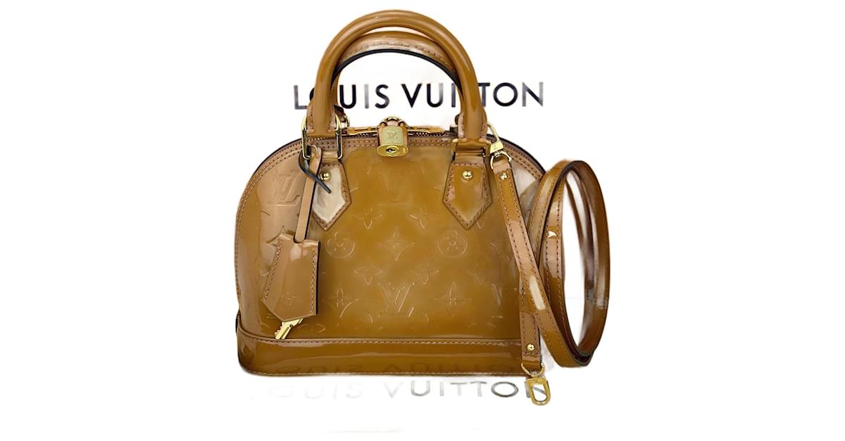 LOUIS VUITTON Bag Monogram Vernis Alma BB Rose Velours M91585 Hand