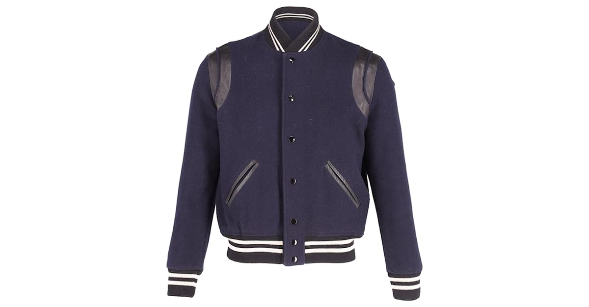 Saint laurent outlet navy teddy jacket