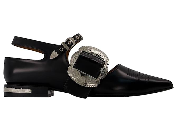 Toga Pulla Flat Shoes in Black Leather ref.678922 - Joli Closet