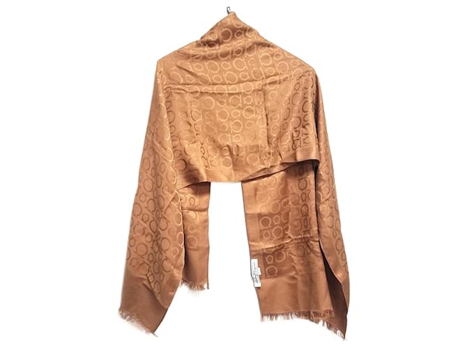 Silk scarves Salvatore Ferragamo Brown ref.JC679934 (Sold) - Joli
