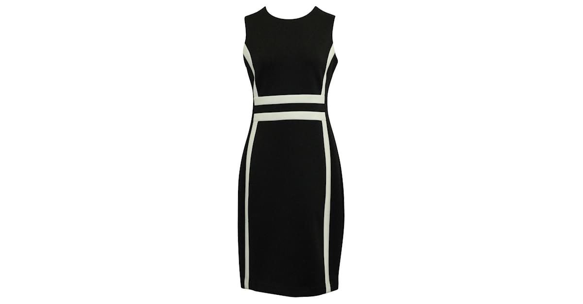 versus Experienced person Genealogy Calvin Klein Black shift dress with White Feature Detail ref.681846 - Joli  Closet