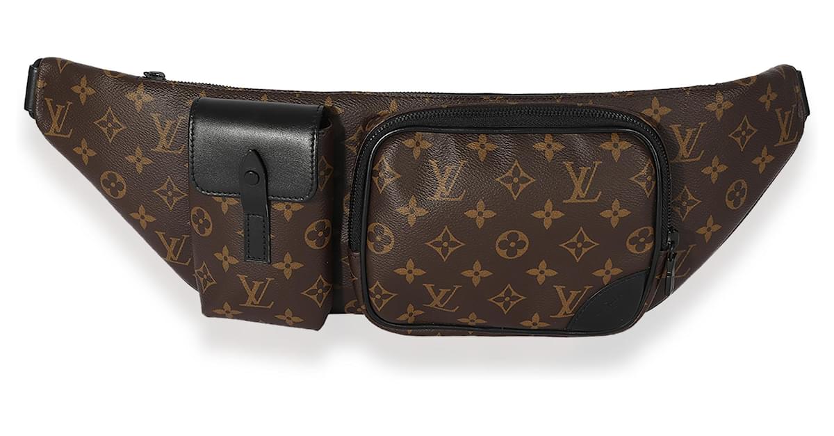 Louis Vuitton Monogram Macassar Christopher Bumbag Brown Leather