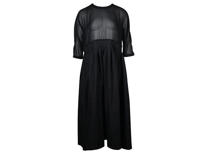 Jupe Midi Comme Des Garçons En Tulle Transparent Noir Et Blanc - Coupe A-Line Taille M