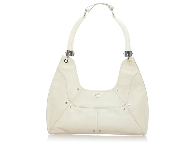 Yves Saint Laurent YSL White Mombasa Double Horn Leather