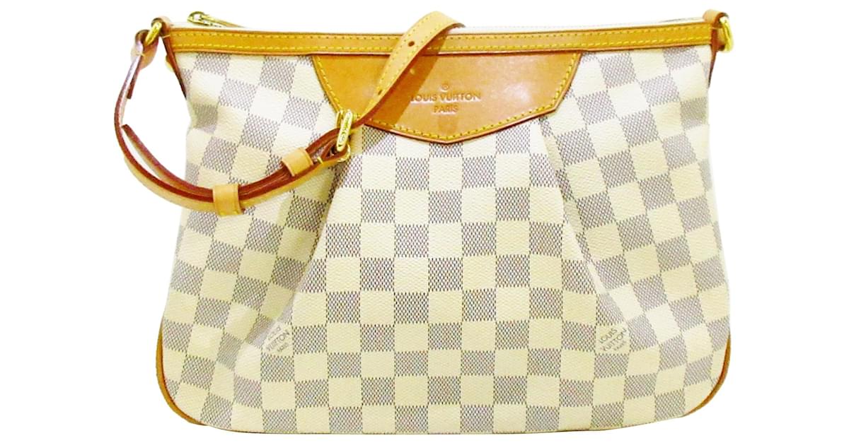 Louis Vuitton Damier Azur Siracusa PM N41113 White Cloth ref.967729 - Joli  Closet