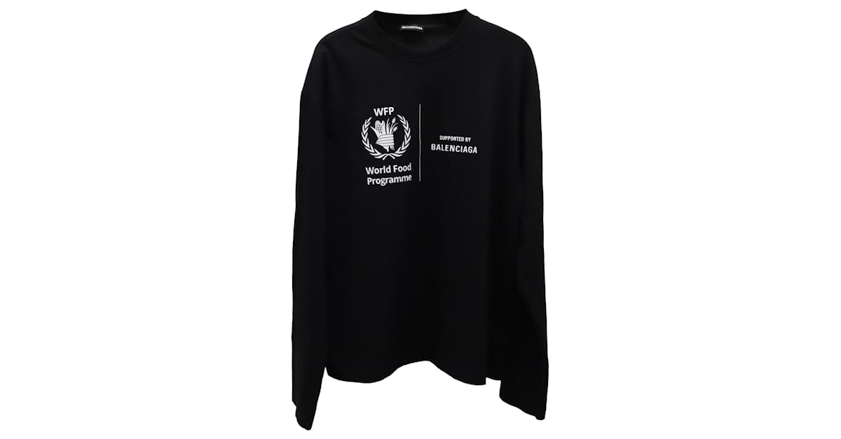 detail Overfladisk lejlighed Balenciaga World Food Programme Long-Sleeve T-shirt in Black Cotton  ref.691922 - Joli Closet
