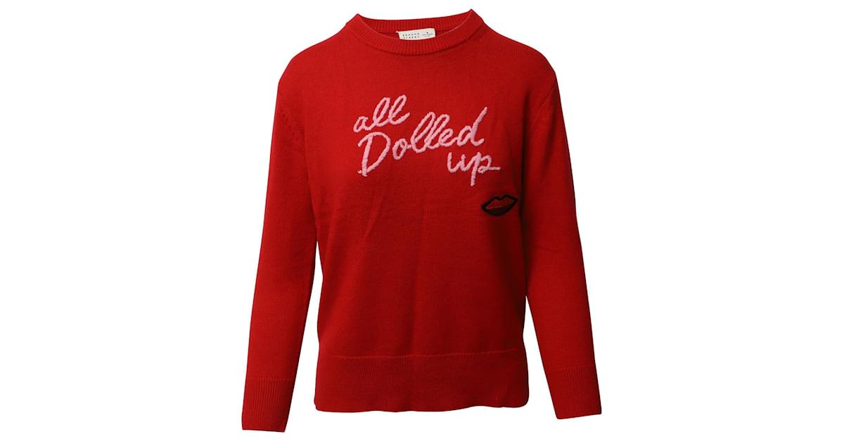 Kate Spade All Dolled Up Sweater in Red Wool  - Joli Closet