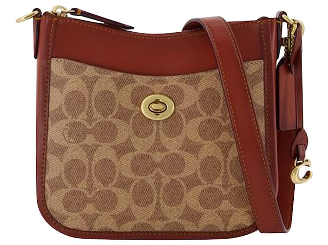 Chaise 19 Crossbody Coach Tan Rust Canva Brown Cloth ref.693239