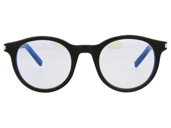 Monture De Lunettes Ronde Acétate Homme Femme Rétro Anti-Lumière Bleue - Noir