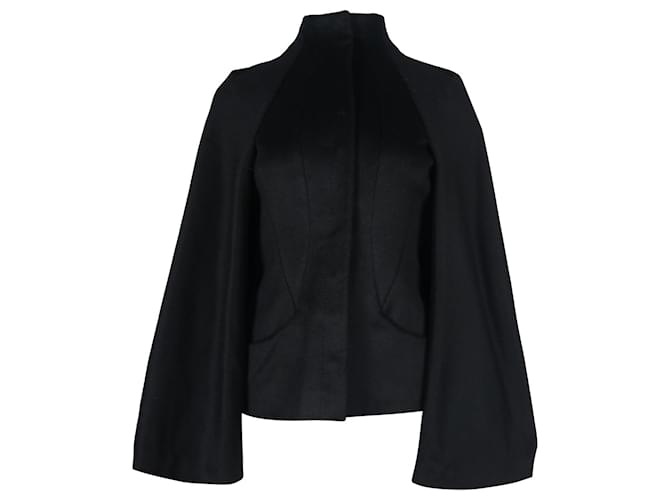 Alexander McQueen Cape Coat in Black Cashmere Wool ref
