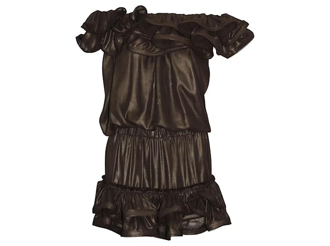 Lanvin For H&M Brown Off The Shoulder Dress Polyester ref.JC695992 (Sold) -  Joli Closet