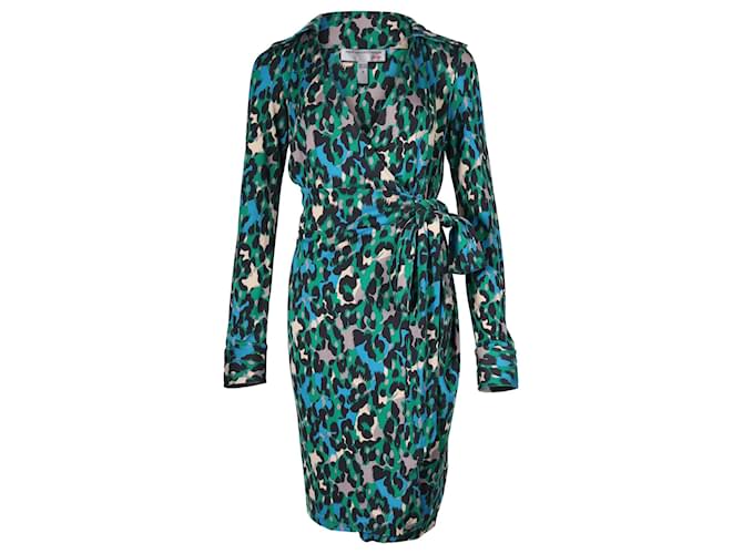 Diane Von Furstenberg Judy Wrap Dress in Animal Print Silk