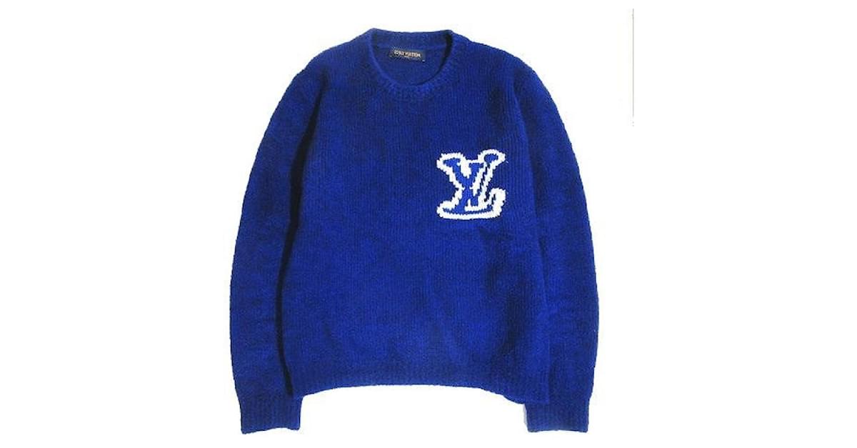 Louis Vuitton printed crew neck pullover royal blue