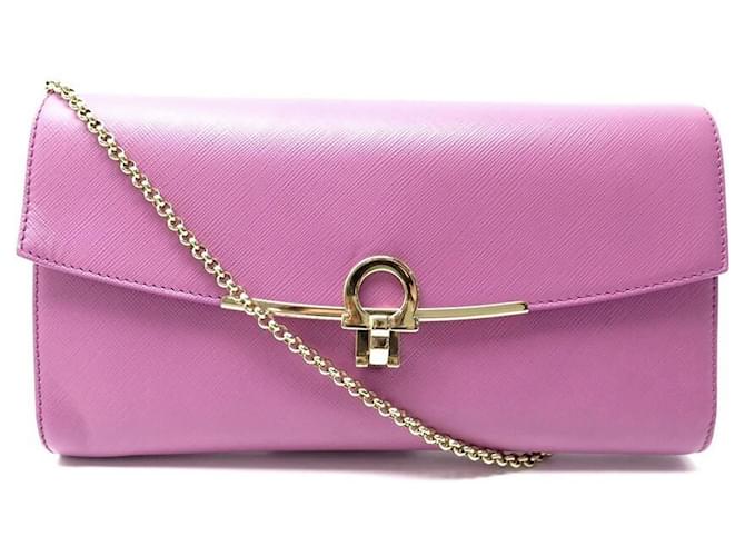 HANDBAG SALVATORE FERRAGAMO AU-22 C278 GANCIO CLUTCH LOGO