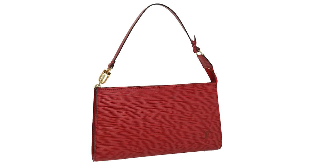 LOUIS VUITTON Epi Pochette Accessoires Pouch Red M52987 LV Auth 48650