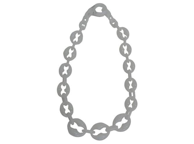 Prada Plex Chain Necklace White Acrylic ref.701960 - Joli Closet