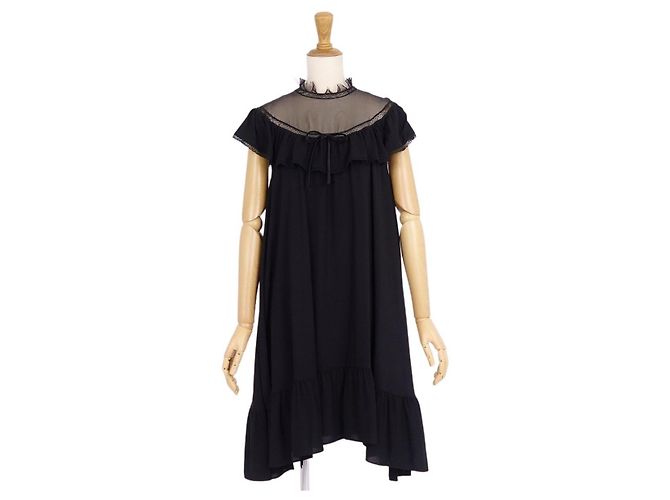 Haut Miu Miu Dentelle Et Velours Rose - Manches Courtes - Taille 20 - Occasion