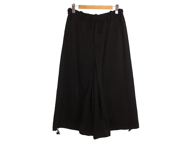 YOHJI YAMAMOTO Smooth Jersey Hakama Balloon Pants Black Polyester
