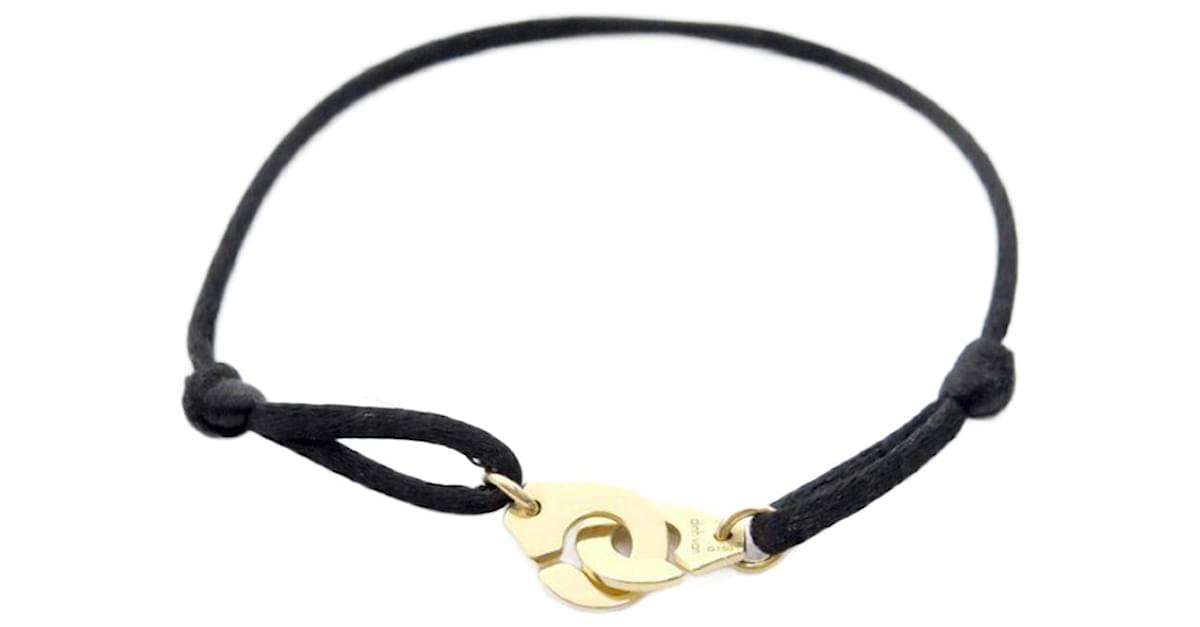 DINH VAN MENOTTES R BRACELET10 341102 In yellow gold 18K BLACK CORD ...