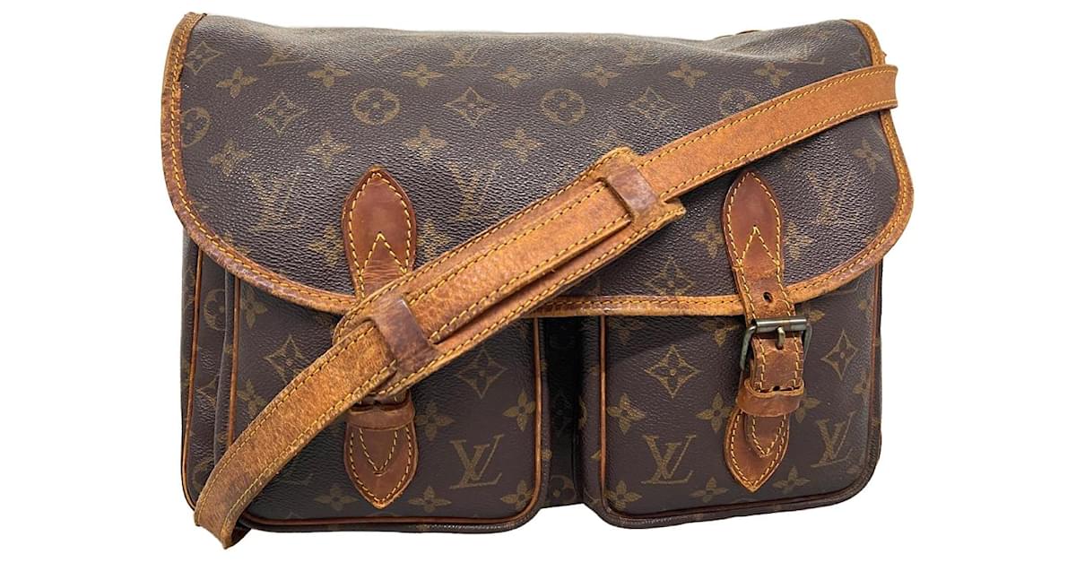 Shop for Louis Vuitton Monogram Canvas Leather Gibeciere GM