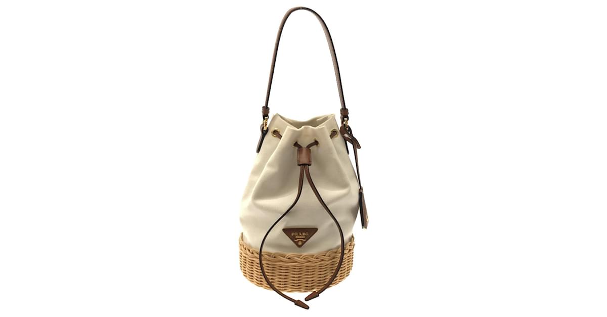 Prada beige bucket bag