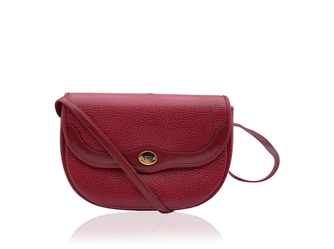 Christian Dior Vintage Red Leather Crossbody Shoulder Bag ref