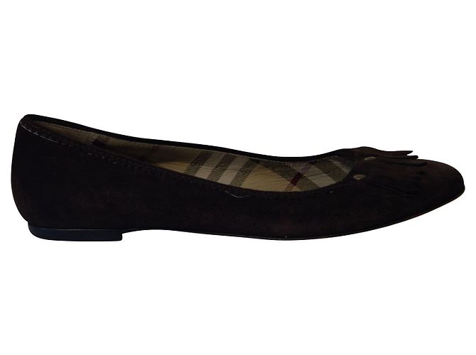 Burberry Ballet Flats in Brown Suede ref.713163 - Joli Closet