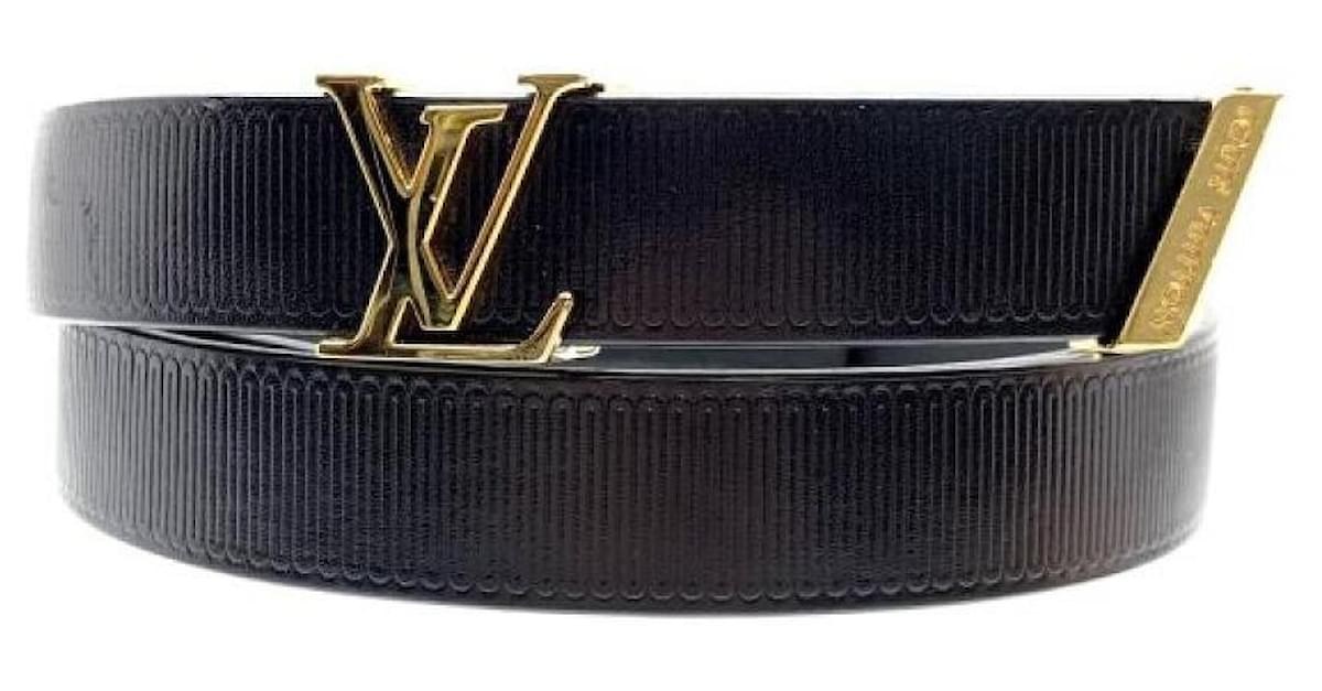 LOUIS VUITTON Louis Vuitton Sunture Couture 20mm Evening Belt Black Black LV  Buckle Ladies Management Leather ref.713441 - Joli Closet