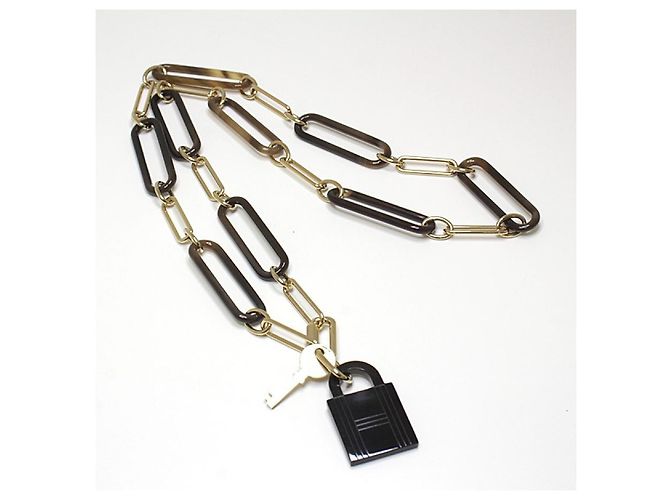 Cadenas Et Clé HERMÈS En Laiton - Style Vintage - Occasion En Bon état - Accessoire De Marque Authentique