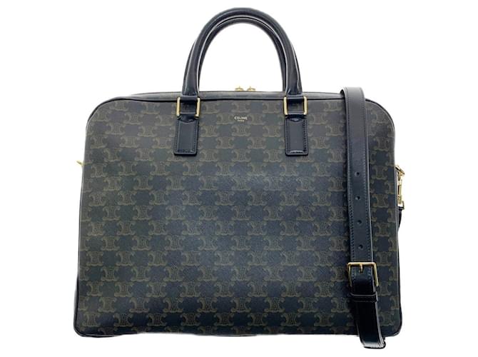 Céline *CELINE Celine business bag briefcase Brown Black Leather ref