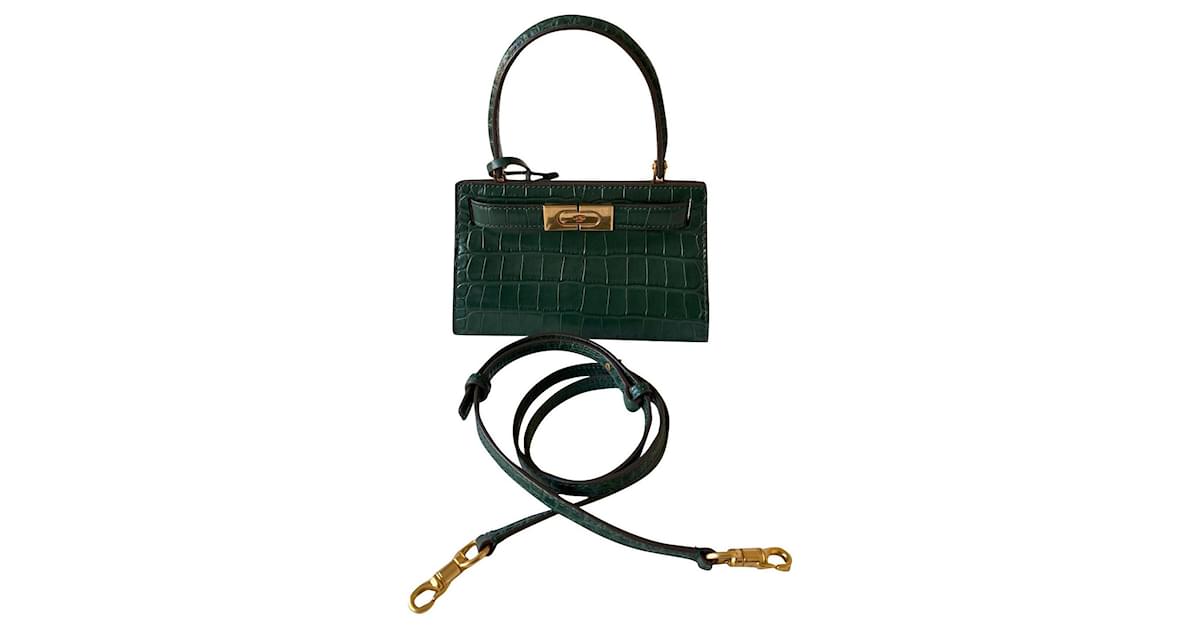 Tory Burch Petite Lee Radziwill handbag Dark green Leather  -  Joli Closet