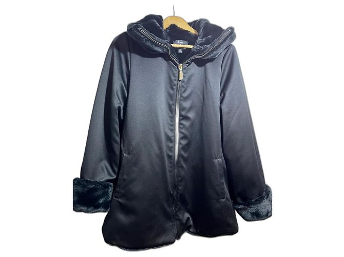 Trench Coat Dennis Basso Noir Pour Femme - Taille XS, Coton Mélangé - Neuf