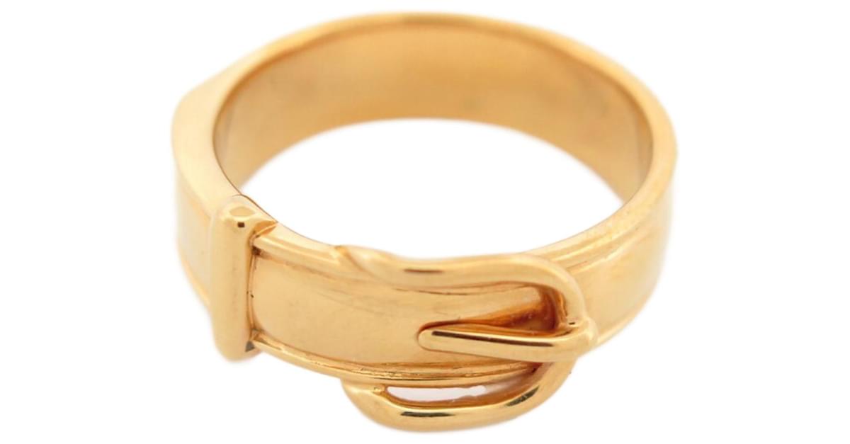 Hermès Gold Belt Scarf Ring Pair - Ann's Fabulous Closeouts