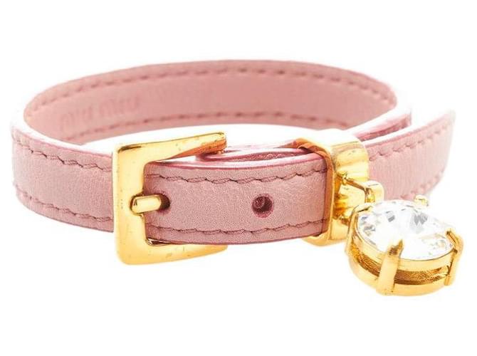 miu miu Madras Leather Bracelet pink Pony-style calfskin ref