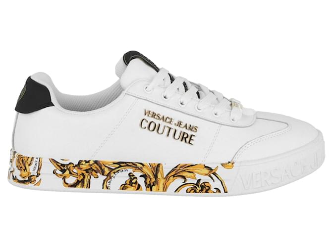 ★Versace★ Jeans Couture ホワイト Baroque Buckle スニーカー White Baroque Buckle Court 88 Sneakers by Versace Jeans