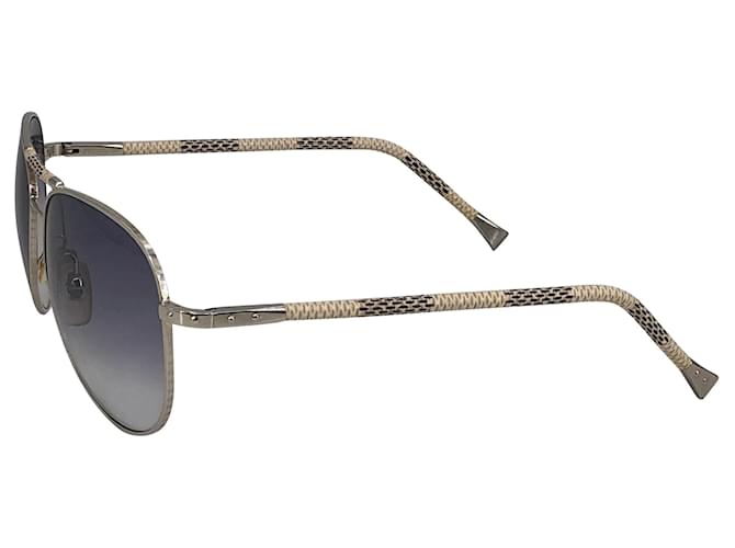 Lunettes de soleil Louis Vuitton Pilot en damier azur montures