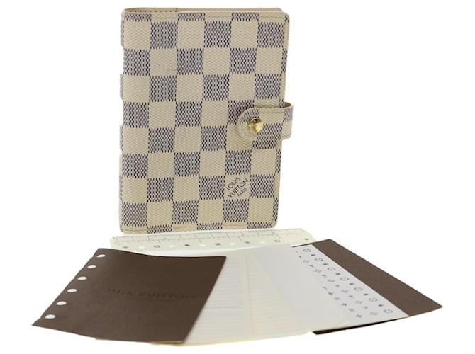 LOUIS VUITTON Damier Azur Agenda PM Day Planner Cover R20706 LV Auth yk5410  ref.720925 - Joli Closet