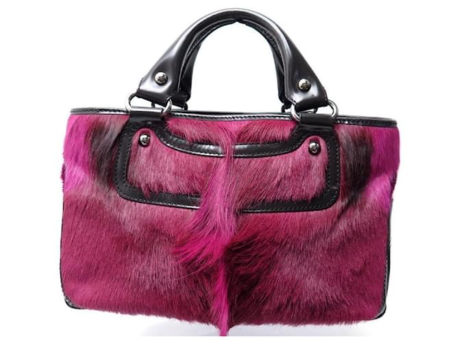 Céline HANDBAG CELINE BOOGIE FUSHIA & BLACK PONY LEATHER