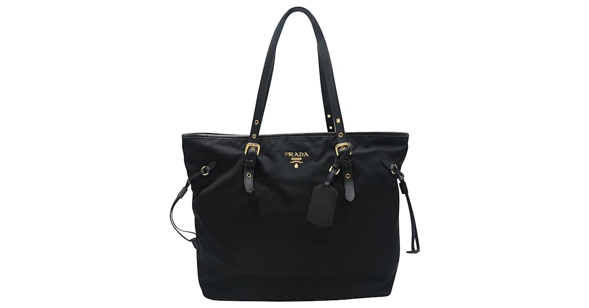 Prada Black Tessuto Nylon And Saffiano Leather Tote Bag Prada | The Luxury  Closet
