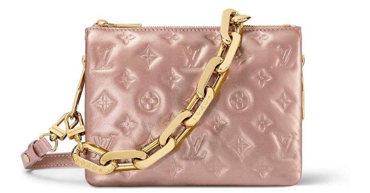 Louis Vuitton Lambskin Pink Gold Coussin BB H27 Metallic Leather